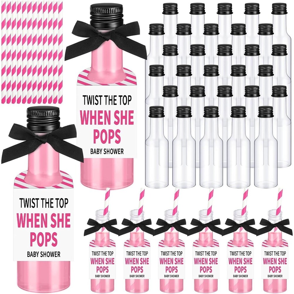 36 Pack 50ml Mini Liquor Bottles with Twist Off Lids, Funnels for Party Favors